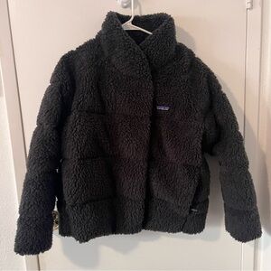 Patagonia Women’s Recycled High Pile Fleece Down Jacket Sherpa Gray Size Large